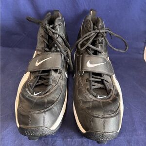 Nike Football Cleats Size 15 Black and White ZM Air 314106-011